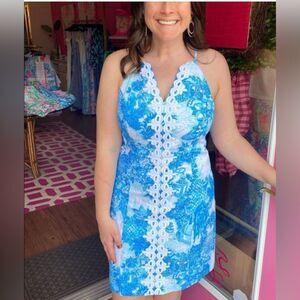 Lilly Pulitzer women’s 6 pearl stretch shift dress floral coastal vacation